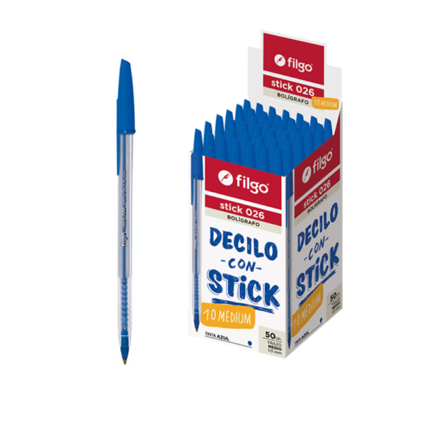Bolígrafo Stick 026 1.0 mm x50 colores clásicos - FILGO