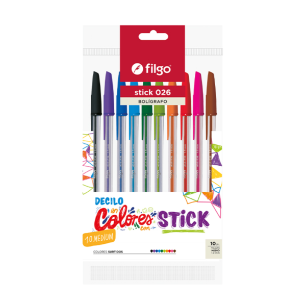 Bolígrafo Stick 026 surtido - FILGO