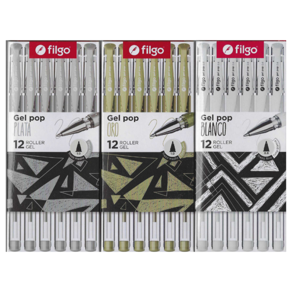 Lapicera roller gel pop metalizado x12 - FILGO
