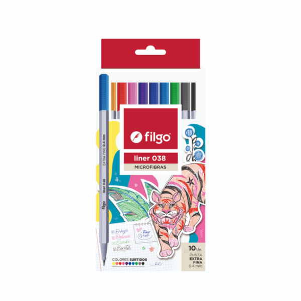 Microfibra Liner 038 x10 un surtidas - FILGO