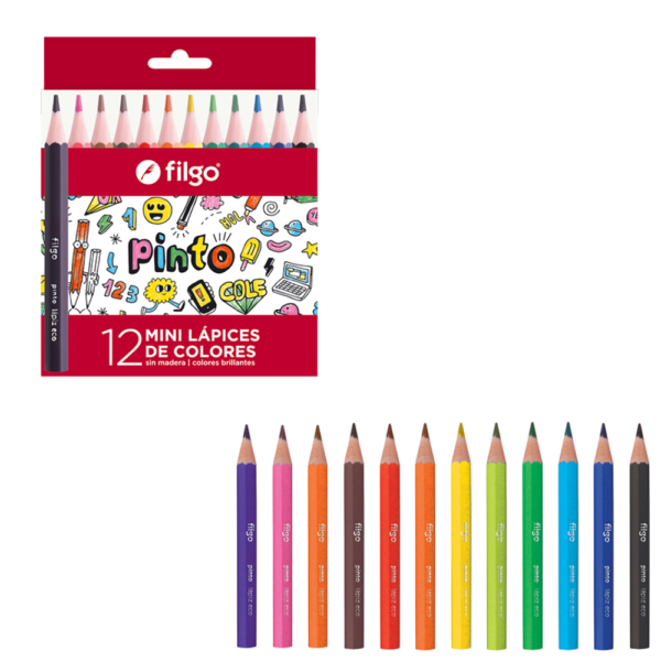 Lápices de colores Mini PINTO x12 - FILGO