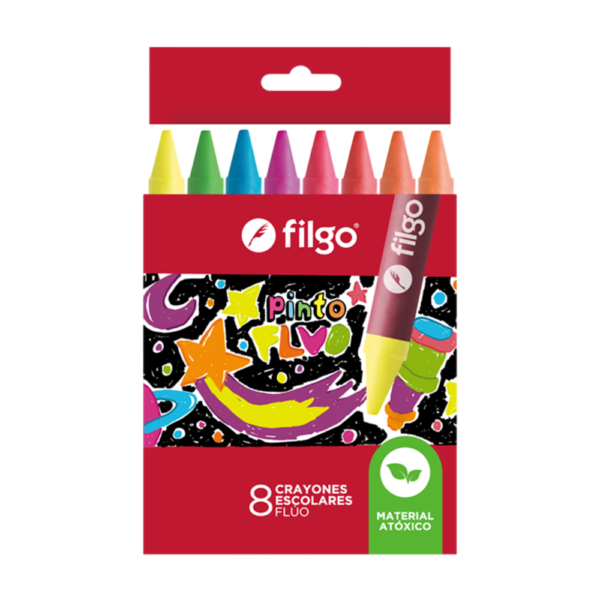 Crayón de cera FLÚO PINTO x8 - FILGO