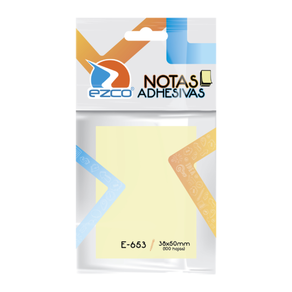 Notas adhesivas amarillas E-653 - EZCO
