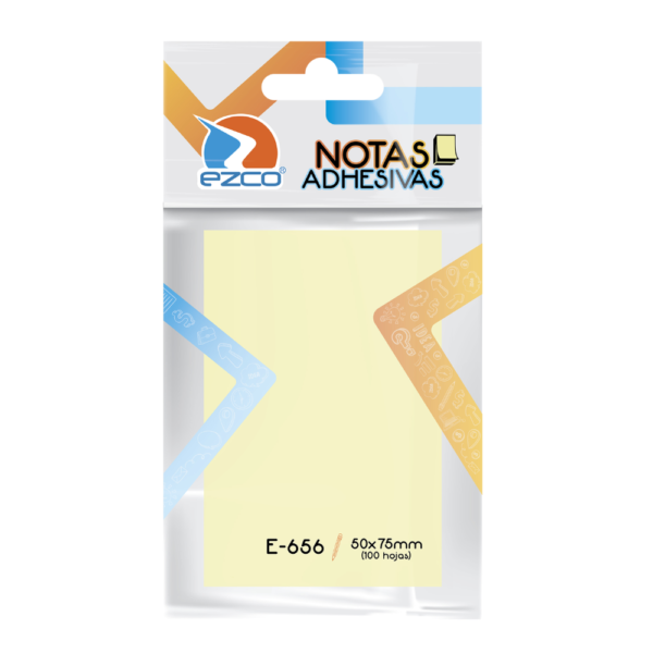 Notas adhesivas amarillas E-656 - EZCO