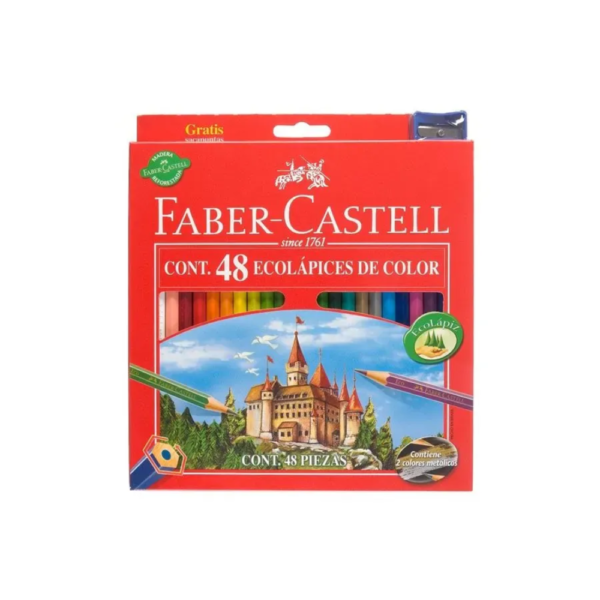 Lápices de color x48 + sacapuntas – Faber Castell