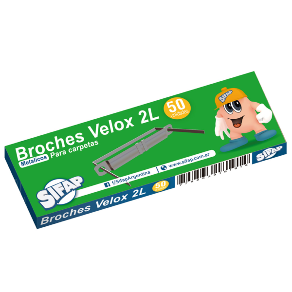 Broche velox 2L metálicos para carpetas nepaco - SIFAP