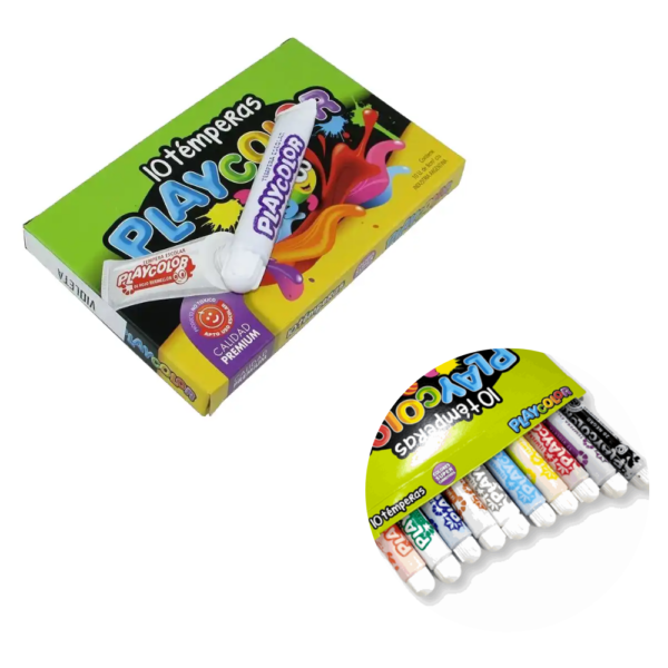 Tempera 10 colores surtidos pomos 8 cc - PLAYCOLOR