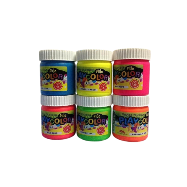Tempera Flúo pote 250 grs varios colores – PLAYCOLOR