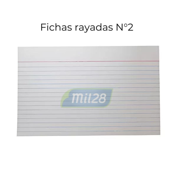 Ficha N° 2 rayadas 100 hojas - MIL28