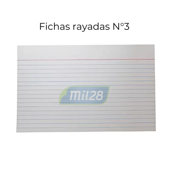 Ficha N° 3 rayadas 100 hojas - MIL28