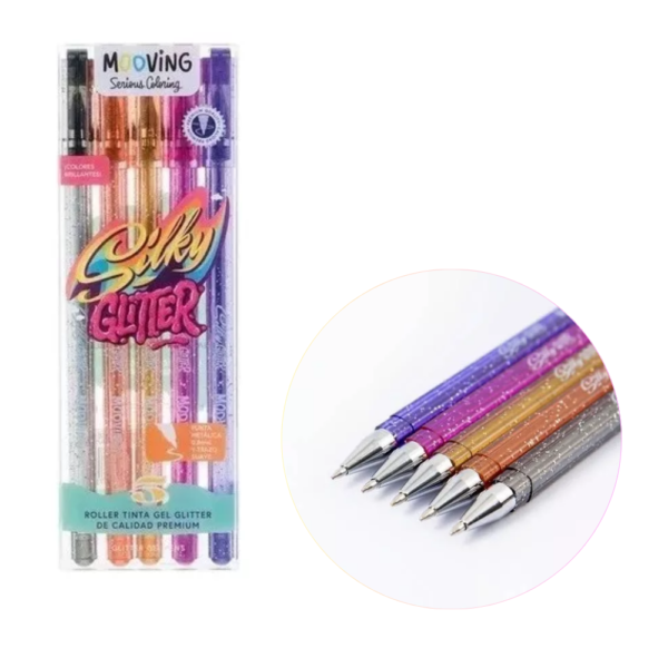 Lapicera roller tinta gel chic x5 - MOOVING