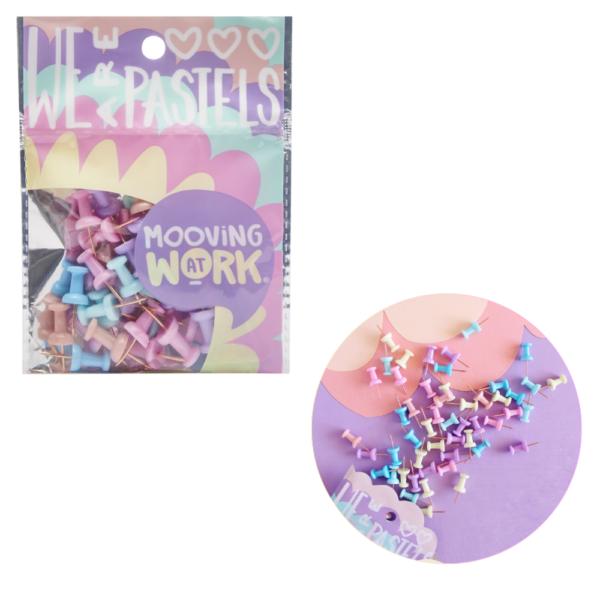 Push pins col. pastel (chinches) x50 - MOOVING