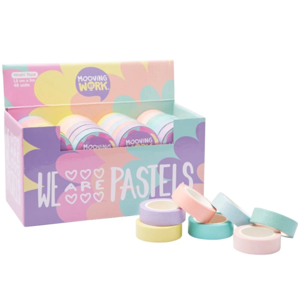 Tape decorativo glitter pastel 1,5 cm x 5 m - MOOVING