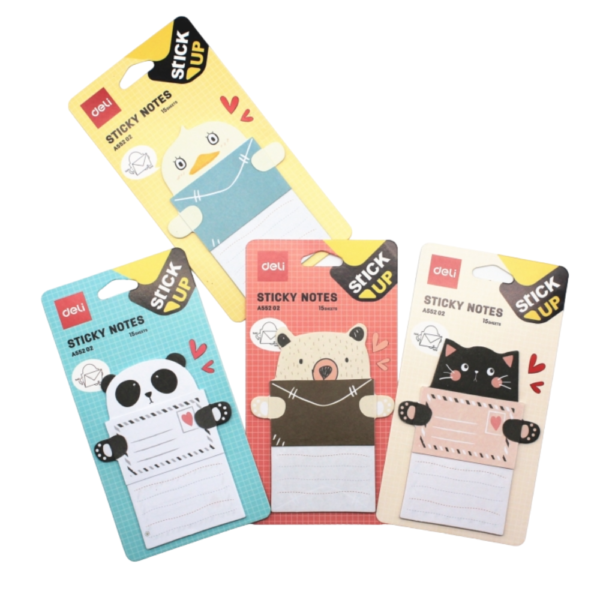Notas adhesivas 4 animales 101 x 76 mm - DELI