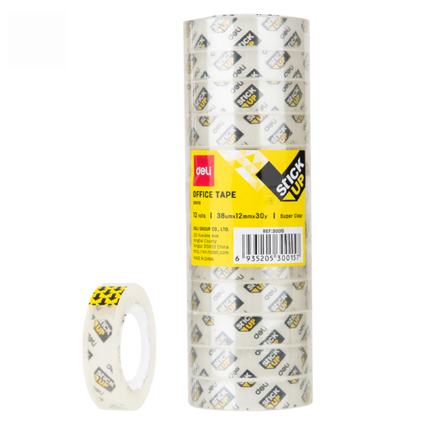 Cinta adhesiva cristal 12 mm x 27 mts - DELI