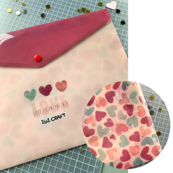 Sobre A4 "Hearts" con botón - Ibi Craft