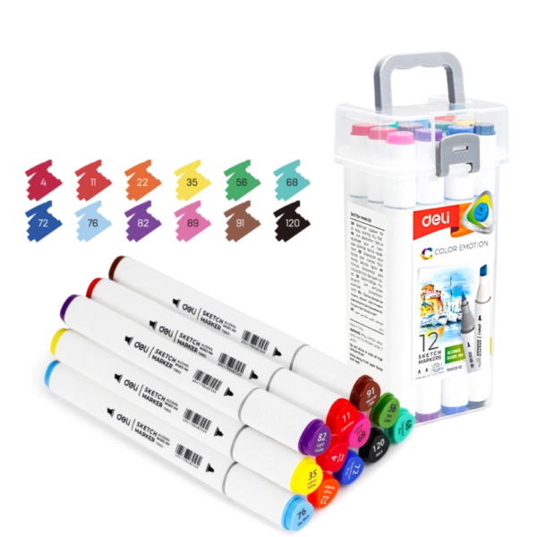 Sketch Marker doble punta x12 col. - DELI