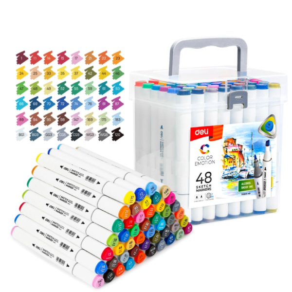 Sketch Marker doble punta x48 col. - DELI
