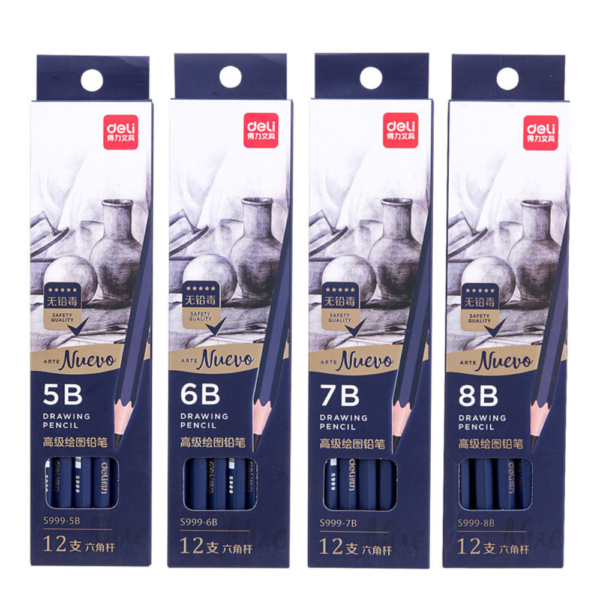 Lápiz de grafito ARTE gradudados 5B / 6B / 7B / 8B - DELI