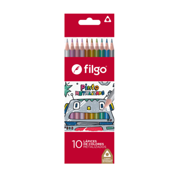 Lápices de colores Metalizados Pinto x10 - FILGO