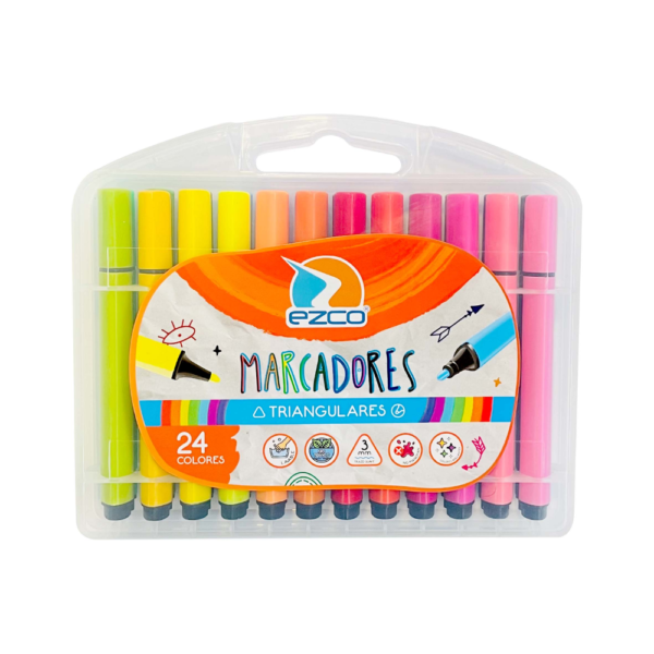 Marcadores triangulares valija x24 - EZCO