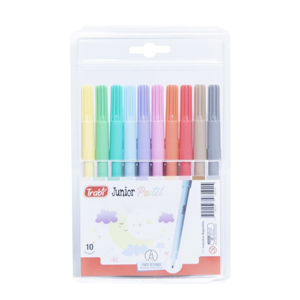 Marcador Junior x10 col. pastel - TRABI