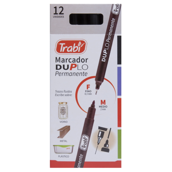 Marcador permanente punta duplo - TRABI