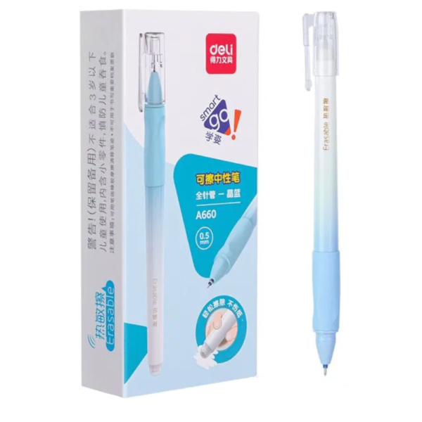 Bolígrafo roller borrable 0,5 mm 3 col. - DELI