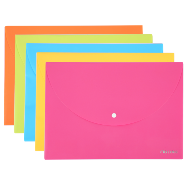 Sobre PP A4 con broche snap 5 col. - DELI