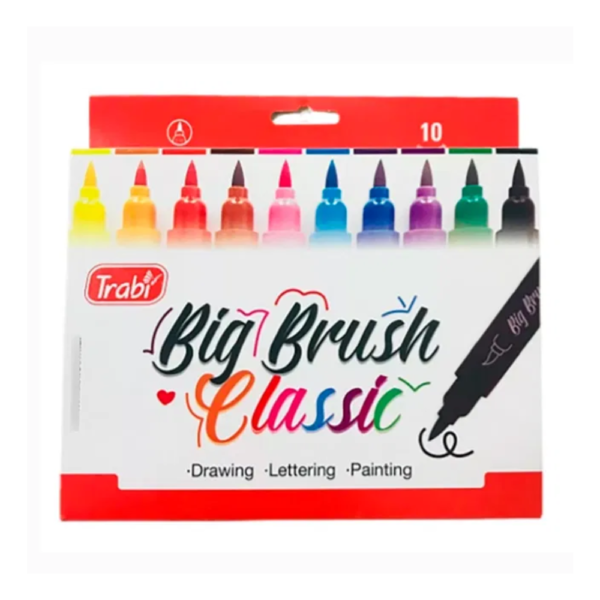 Marcador punta pincel clásico x10 - TRABI
