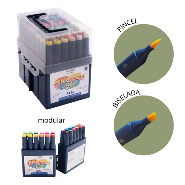 Marcador doble punta x48 - MOOVING