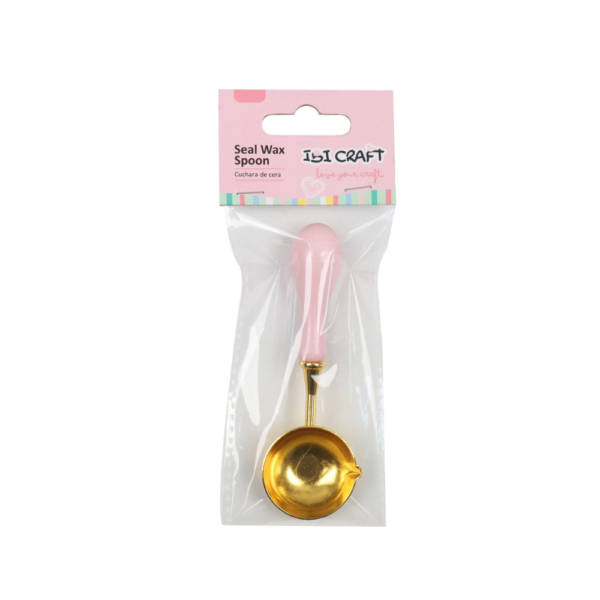 Cuchara para lacre con mango de madera rosa pastel - IBI CRAFT