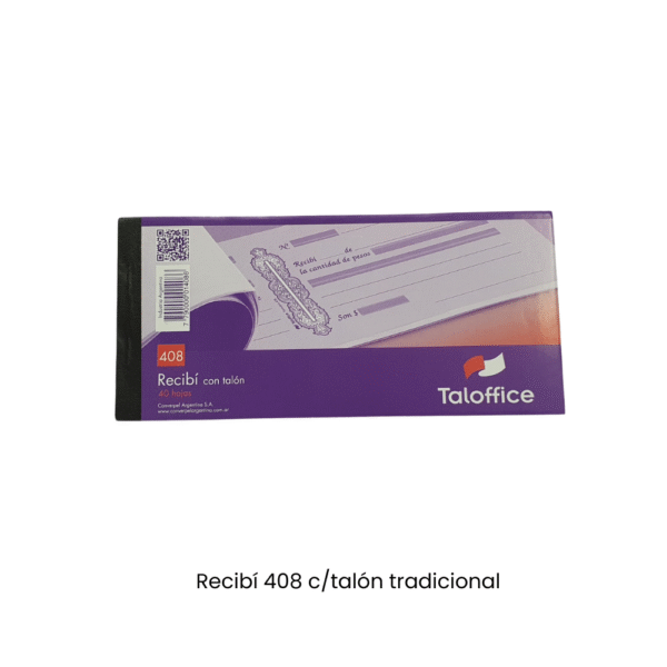 Recibí con talón tradicional 408 - TALOFFICE