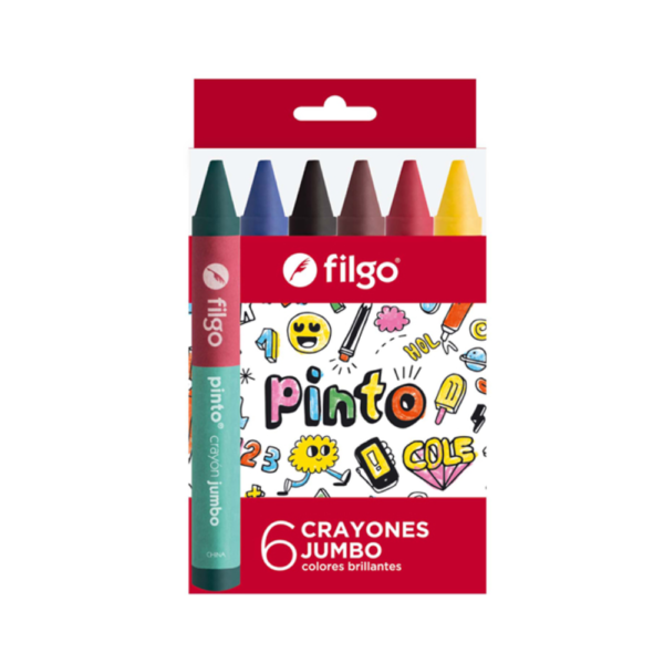 Crayones de cera JUMBO PINTO x6 - FILGO