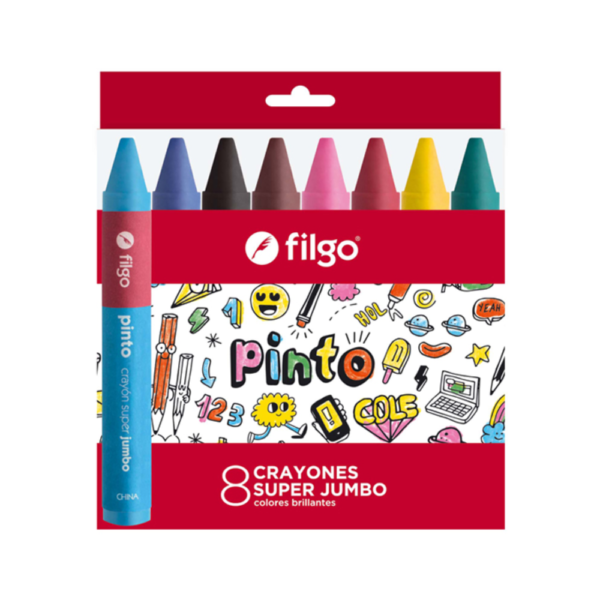 Crayones de cera SUPER JUMBO PINTO x8 - FILGO