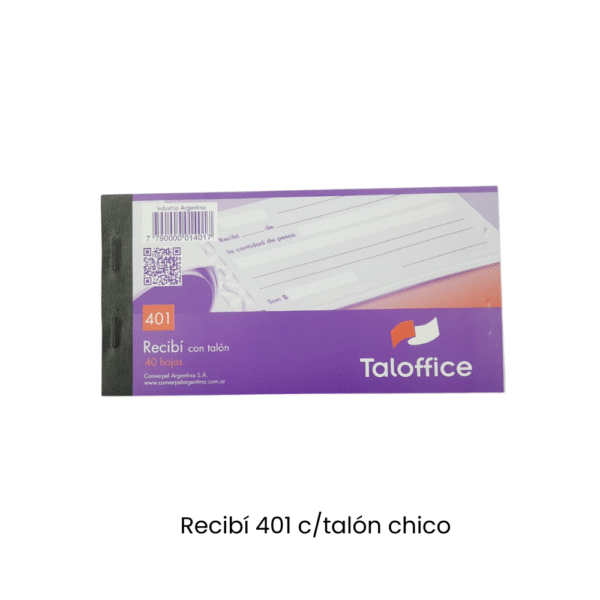 Recibí con talón chico 401 - TALOFFICE