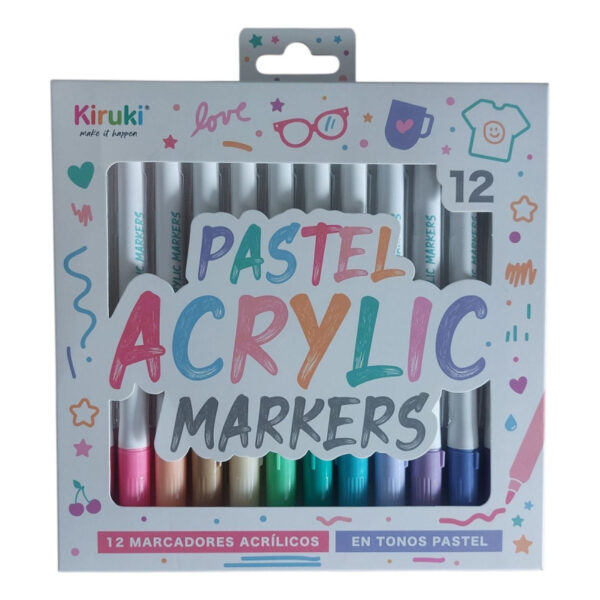 Marcador Acrilico Pastel x12 Kiruki