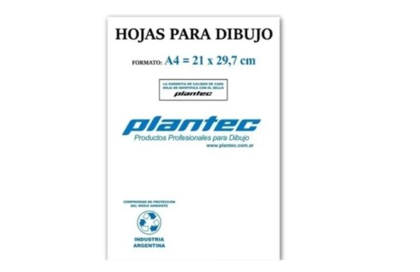 Papel Plantec P/dibujo 21 X 29.7 10hjs