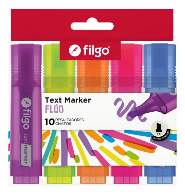 Resaltadores Chatos Fluo x10